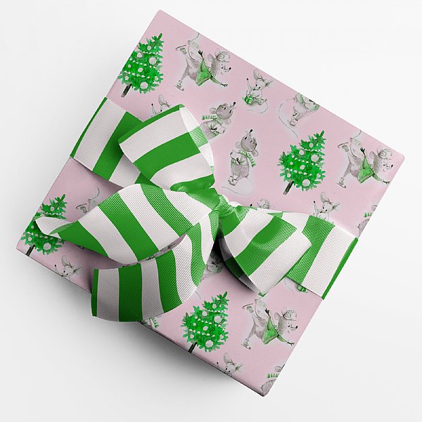 Christmas Mouse Pink Collection Gift Wrap 
