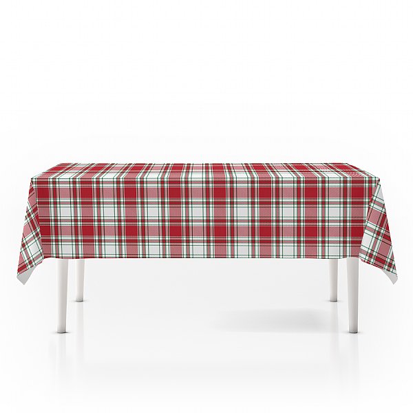 Red Holiday Tartan Tablecloth