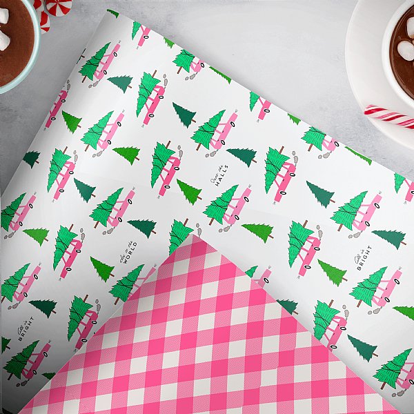 Christmas Tree Shopping (Pink) Gift Wrap