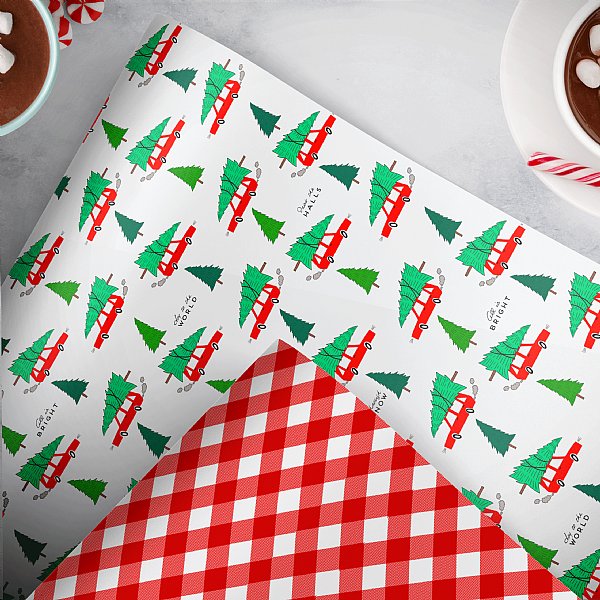 Christmas Tree Shopping (Red) Gift Wrap