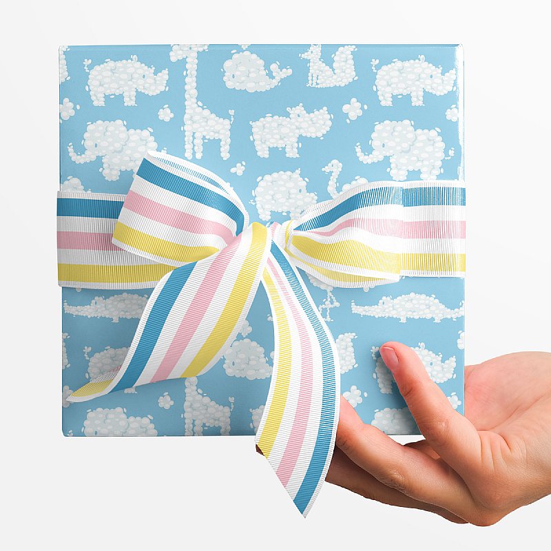 Cloud Animal Babies Gift Wrap