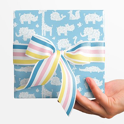 Cloud Animal Babies Gift Wrap 