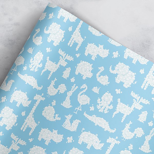 Cloud Animal Babies Gift Wrap 