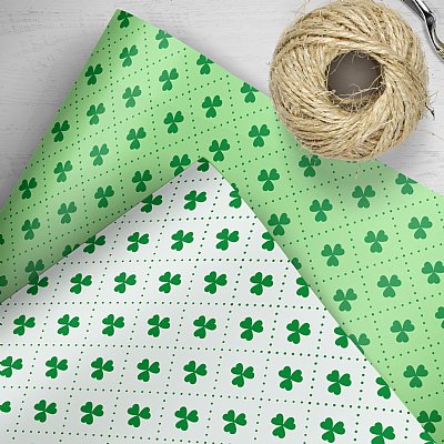 St Patrick's Lucky Clover Gift Wrap