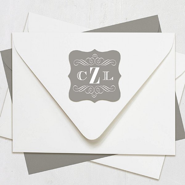 Gray Monogram Luxe Stickers