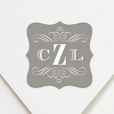 Gray Monogram Luxe Stickers
