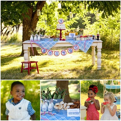 American Picnic Rosette Banner