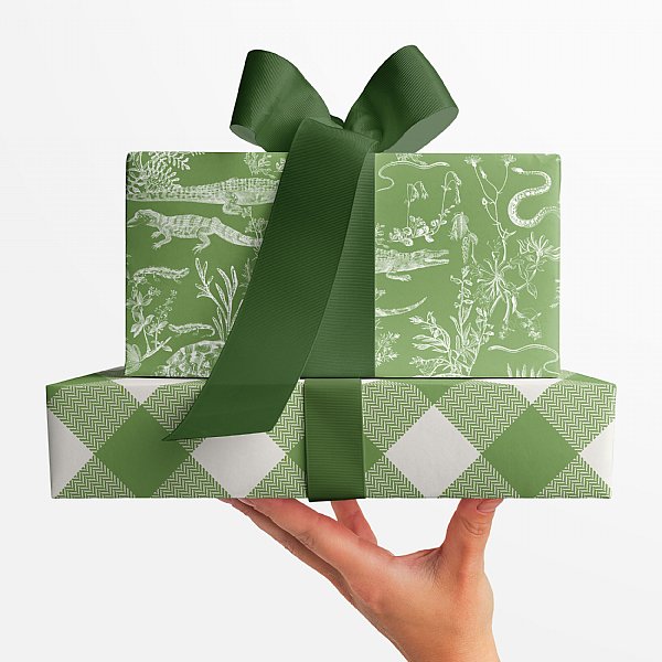 Crocodile Toile Collection Gift Wrap