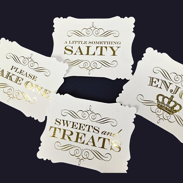 Gold Crown Foil Buffet & Party Signs