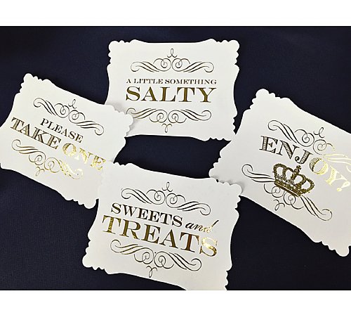 Gold Crown Foil Buffet & Party Signs