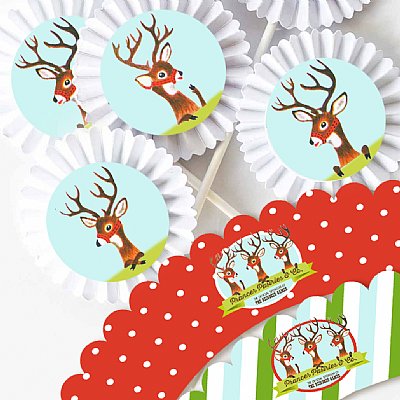 Retro Reindeer Collection Reindeer Cupcake Kit