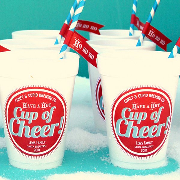 Cup of Cheer Extra Large Buffet Circle Stickers