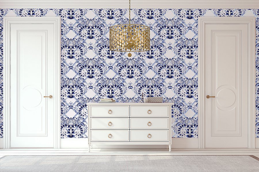 Blue Delft Wallpaper