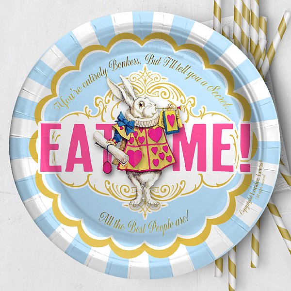 Alice in Wonderland Dessert Paper Plates