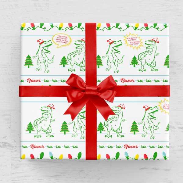 Dino Santa Gift Wrap