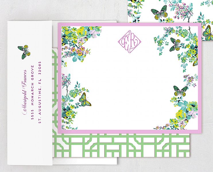 Dream Butterfly Chintz Stationery Set