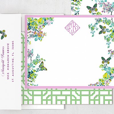 Dream Butterfly Chintz Stationery Set