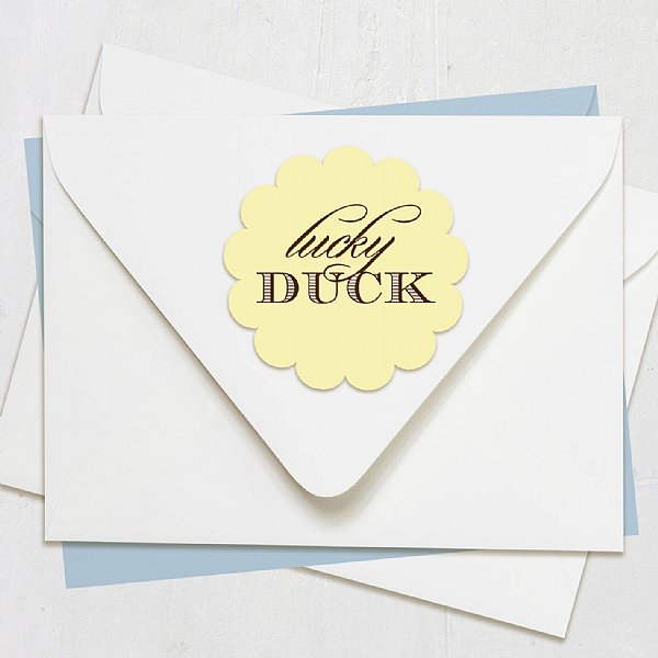 Duckling Scallop Lucky Duck Stickers