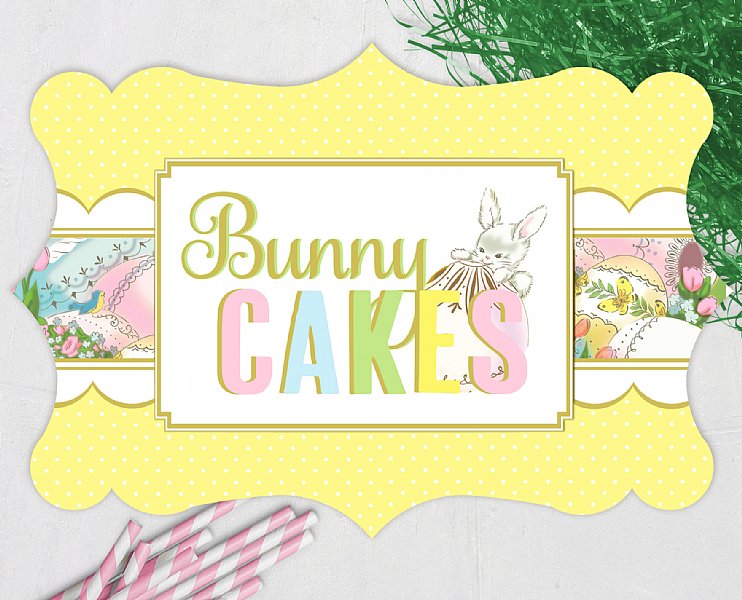 Bunny Cakes 10" Die-Cut Sign