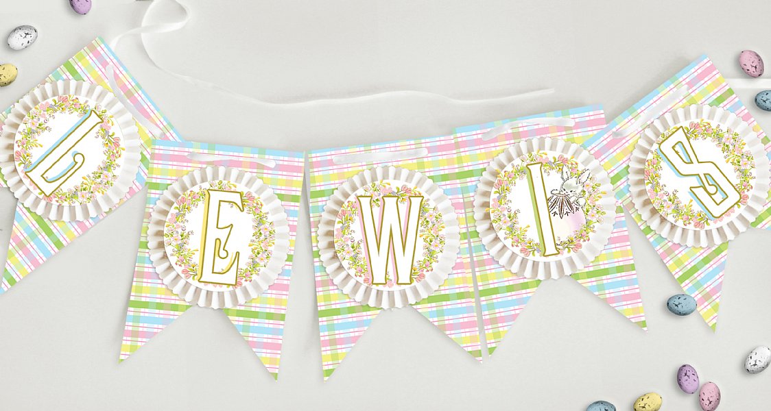 Easter Delivery Rosette Pennant Banner