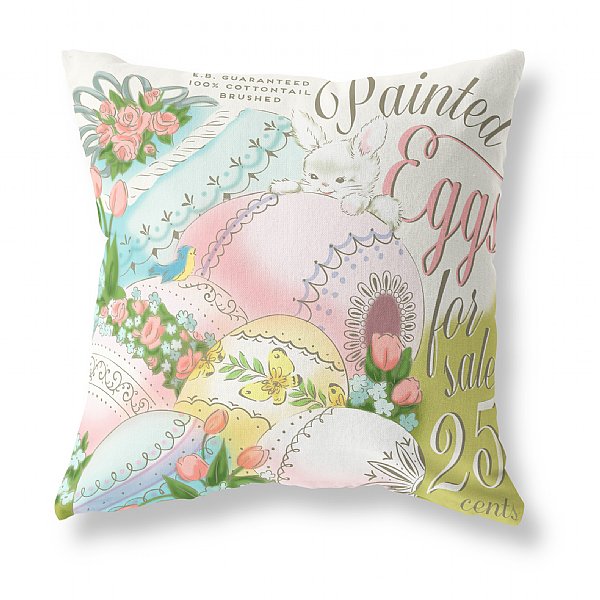 Painted Eggs Easter Pillow