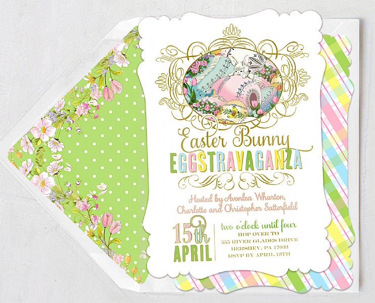 Easter Eggs Invitation Set