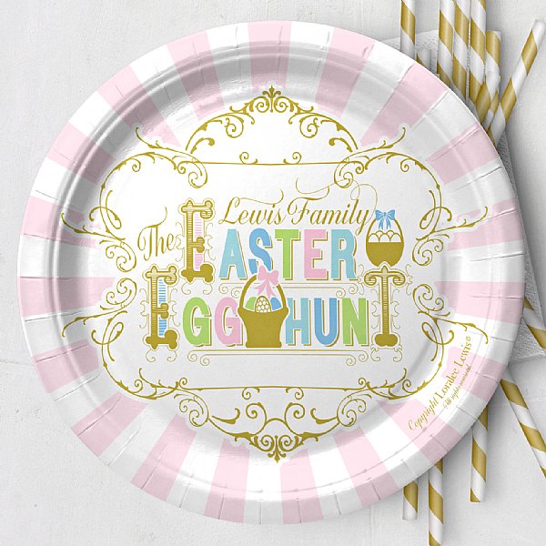 Easter Egg Hunt Paper 9" Dinner Plates