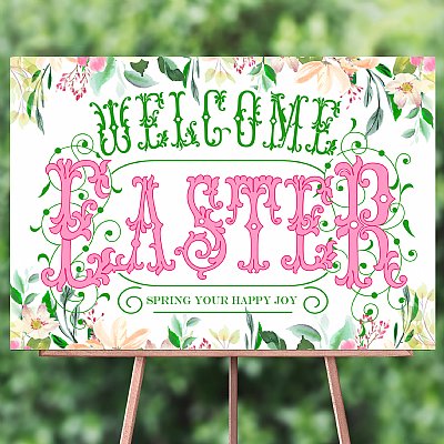 Welcome Easter Floral Print