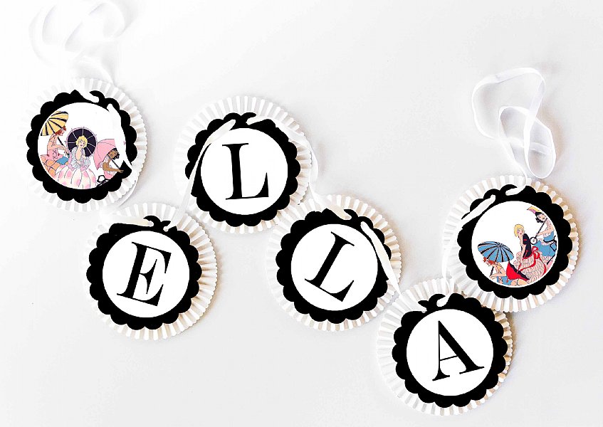 Fancy Ladies Lunch Rosette Banner