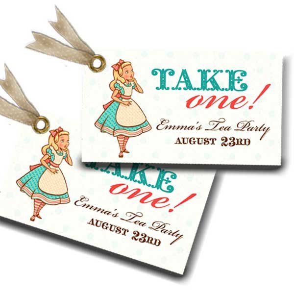 Pastel Alice In Wonderland Favor Tags