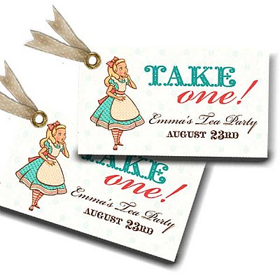 Pastel Alice In Wonderland Favor Tags