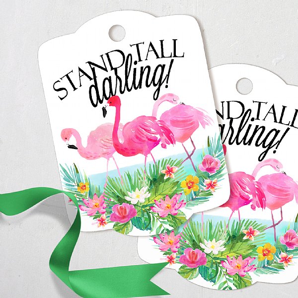 Flamingo "Stand Tall, Darling" Personalizable Favor Tags