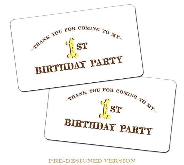 Vintage First Birthday Boy Favor Tags