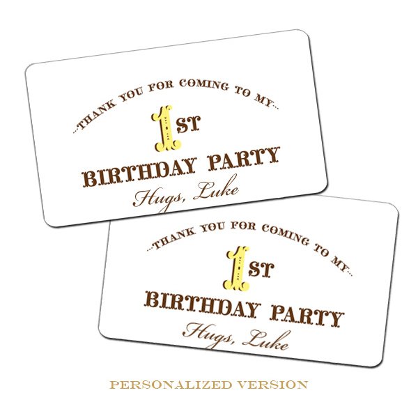 Vintage First Birthday Boy Favor Tags