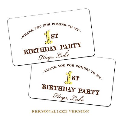 Vintage First Birthday Boy Favor Tags