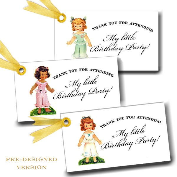 Paper Doll Favor Tags