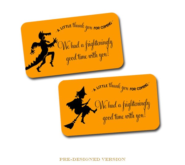 Children's Silhouette Halloween Favor Tags