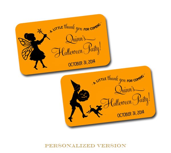 Children's Silhouette Halloween Favor Tags