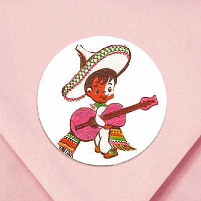 Vintage Fiesta Circle Stickers