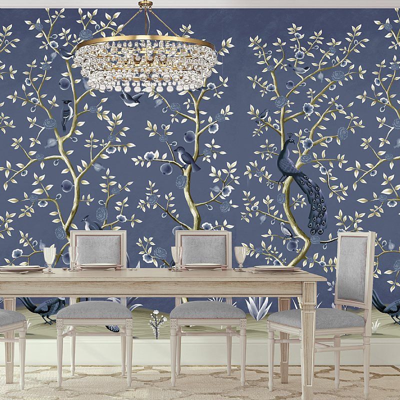 Birds of Happiness Chinoiserie Mural Wallpaper
