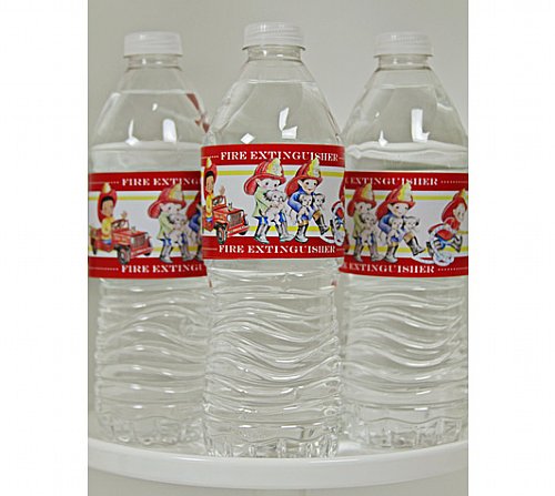 Fireman Water Bottle Labels