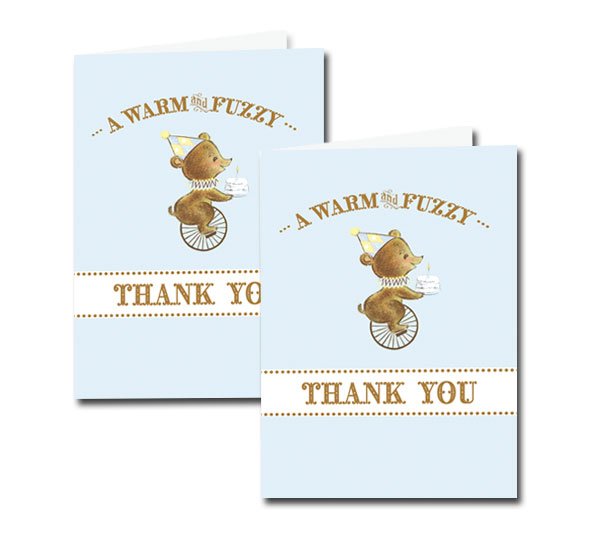 First Birthday Bear Thank You Notes