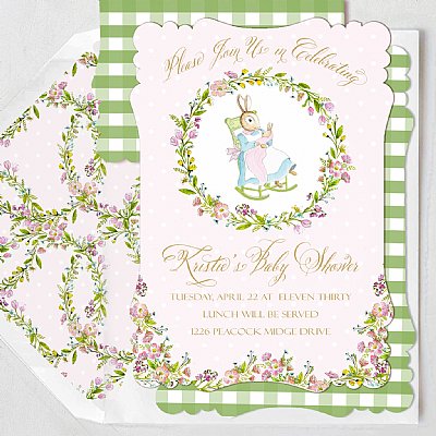 Baby Bunny Garden Invitation