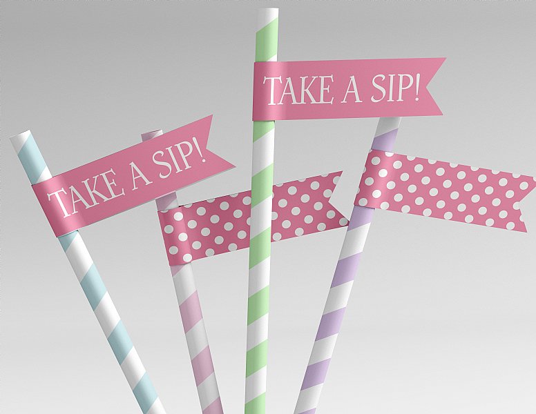  Bunny Garden Take a Sip Straw & Pennant Kit