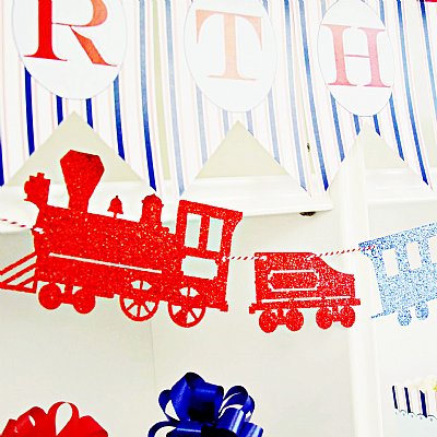 Glitter Train Garland