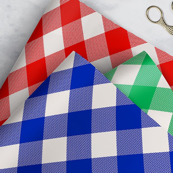 Gingham Check Gift Wrap Collection I
