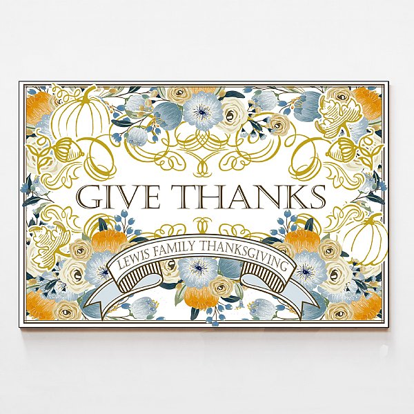 Personalized Fall Floral "Give Thanks"  Print