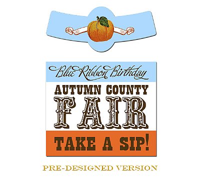 Fall County Fair Glass Bottle Labels