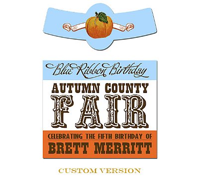 Fall County Fair Glass Bottle Labels