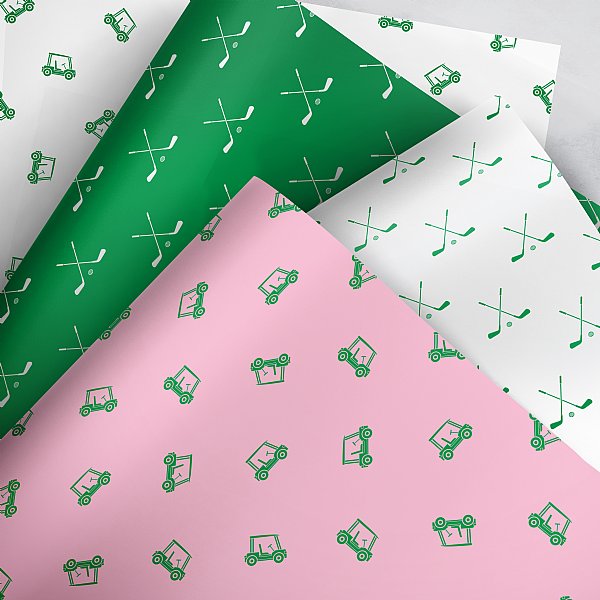 Golf Clubs & Carts Gift Wrap Collection